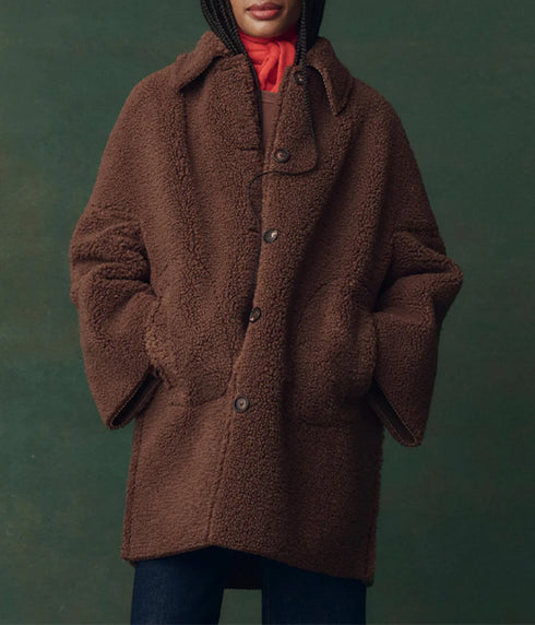 The Plush Car Coat - Chocolate